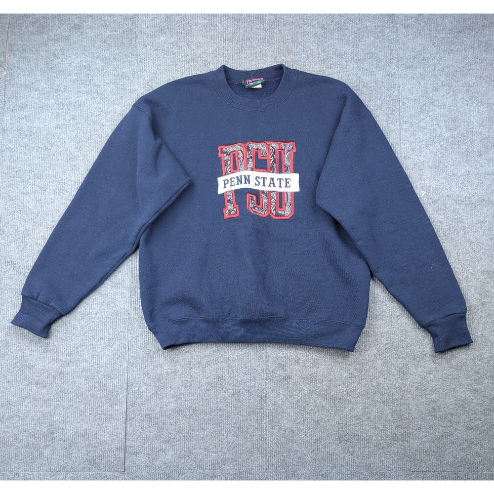 Vintage Penn State Sweatshirt Mens Medium Novelty Collegiate PSU Embroidered 80s